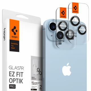 Folie Camera pentru iPhone 14   14 Plus (set 2) Spigen Optik.tR EZ FIT Negru