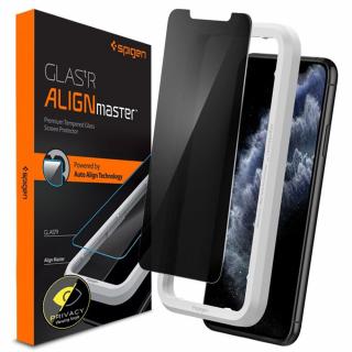 Folie pentru iPhone 11   XR Spigen Glas.tR Align Master Privacy Negru