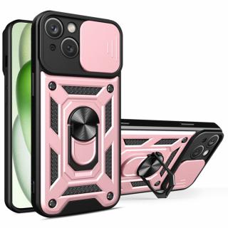 Husa Antisoc iPhone 15  cu Protectie Camera Roz TCSS