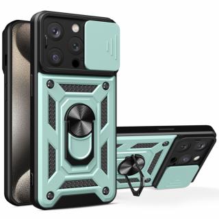 Husa Antisoc iPhone 15 Pro Max  cu Protectie Camera Verde TCSS