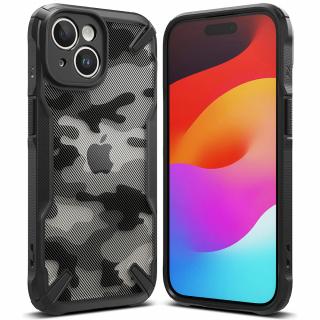 Husa antisoc protectie telefon pentru iPhone 15 Plus  Ringke Fusion X Camo Black