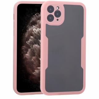 Husa iPhone 11 Pro 360 grade silicon TPU transparenta Roz