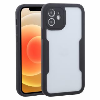 Husa iPhone 12 360 grade silicon TPU transparenta Negru