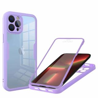 Husa iPhone 13 Pro 360 grade silicon TPU transparenta Mov