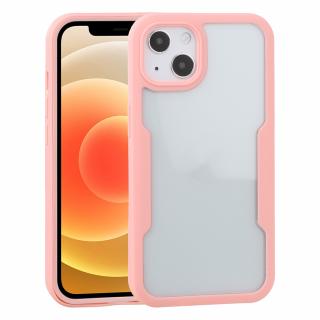 Husa iPhone 14 360 grade silicon TPU transparenta Roz