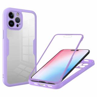 Husa iPhone 14 Pro 360 grade silicon TPU transparenta Mov