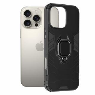 Husa iPhone 16 Pro Max Antisoc cu Inel Negru Techsuit SS