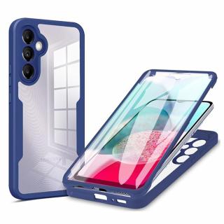 Husa Samsung Galaxy A14 4G   A14 5G 360 grade silicon TPU transparenta Albastru