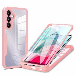 Husa Samsung Galaxy A14 4G   A14 5G 360 grade silicon TPU transparenta Roz