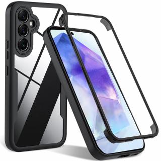 Husa Samsung Galaxy S24 FE 360 grade silicon TPU transparenta Negru