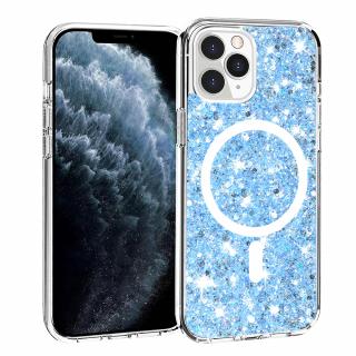 Husa silicon cu sclipici iPhone 11 Pro glitter Bleu TSG