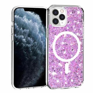 Husa silicon cu sclipici iPhone 11 Pro glitter Magenta TSG