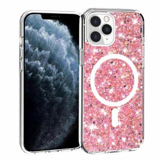 Husa silicon cu sclipici iPhone 11 Pro glitter Roz TSG