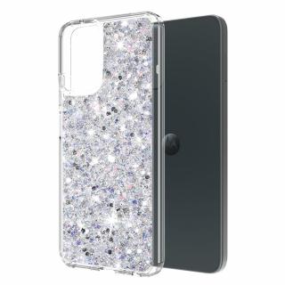 Husa silicon cu sclipici Motorola Moto G04   Moto G04s   Moto G24   Moto E14 glitter Alb TSG