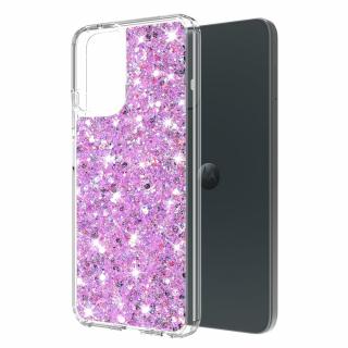 Husa silicon cu sclipici Motorola Moto G04   Moto G04s   Moto G24   Moto E14 glitter Magenta TSG