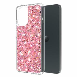 Husa silicon cu sclipici Motorola Moto G04   Moto G04s   Moto G24   Moto E14 glitter Roz TSG