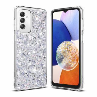 Husa silicon cu sclipici Samsung Galaxy A14 4G   A14 5G glitter Alb TSG