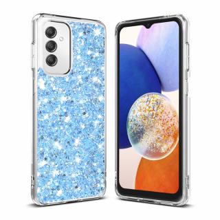 Husa silicon cu sclipici Samsung Galaxy A14 4G   A14 5G glitter Bleu TSG