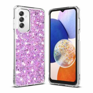 Husa silicon cu sclipici Samsung Galaxy A14 4G   A14 5G glitter Magenta TSG