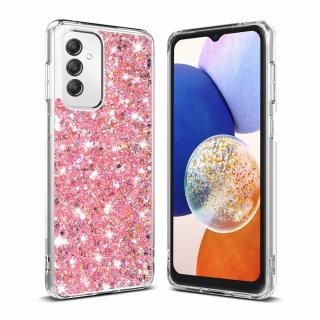 Husa silicon cu sclipici Samsung Galaxy A14 4G   A14 5G glitter Roz TSG