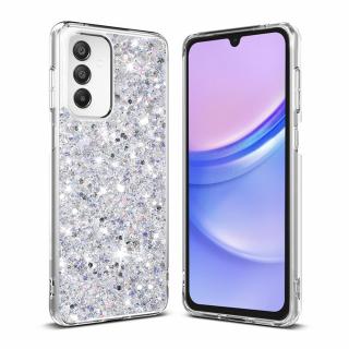 Husa silicon cu sclipici Samsung Galaxy A15 4G   A15 5G glitter Alb TSG