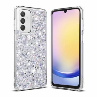 Husa silicon cu sclipici Samsung Galaxy A25 5G glitter Alb TSG