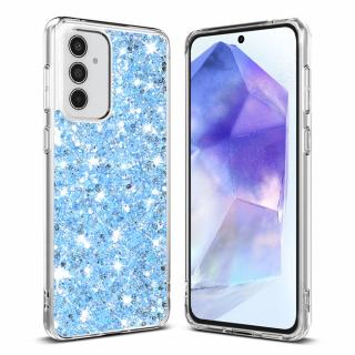 Husa silicon cu sclipici Samsung Galaxy A55 5G glitter Bleu TSG