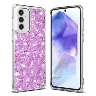 Husa silicon cu sclipici Samsung Galaxy A55 5G glitter Magenta TSG