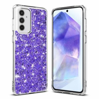 Husa silicon cu sclipici Samsung Galaxy A55 5G glitter Mov TSG