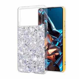 Husa silicon cu sclipici Xiaomi Poco X6 Pro glitter Alb TSG