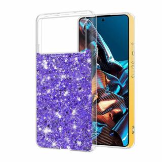 Husa silicon cu sclipici Xiaomi Poco X6 Pro glitter Mov TSG