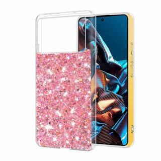 Husa silicon cu sclipici Xiaomi Poco X6 Pro glitter Roz TSG