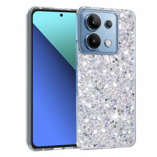 Husa silicon cu sclipici Xiaomi Redmi Note 13 4G glitter Alb TSG