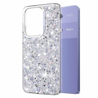 Husa silicon cu sclipici Xiaomi Redmi Note 13 Pro 4G   Poco M6 Pro 4G glitter Alb TSG