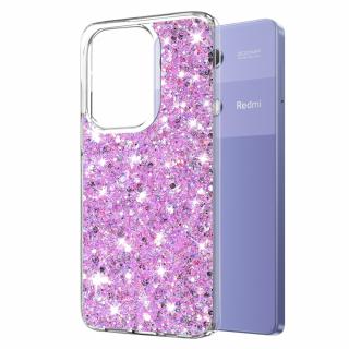 Husa silicon cu sclipici Xiaomi Redmi Note 13 Pro 4G   Poco M6 Pro 4G glitter Magenta TSG