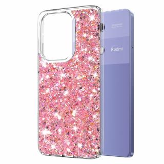 Husa silicon cu sclipici Xiaomi Redmi Note 13 Pro 4G   Poco M6 Pro 4G glitter Roz TSG