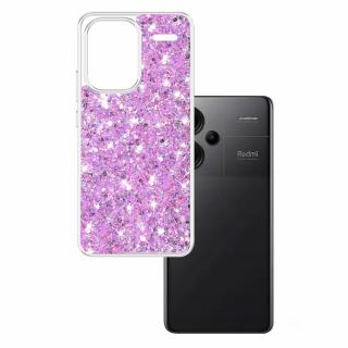 Husa silicon cu sclipici Xiaomi Redmi Note 13 Pro+ 5G glitter Magenta TSG