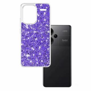 Husa silicon cu sclipici Xiaomi Redmi Note 13 Pro+ 5G glitter Mov TSG