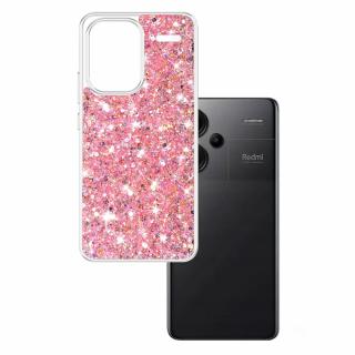 Husa silicon cu sclipici Xiaomi Redmi Note 13 Pro+ 5G glitter Roz TSG