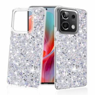 Husa silicon cu sclipici Xiaomi Redmi Note 13 Pro 5G   Poco X6 glitter Alb TSG