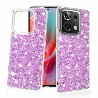 Husa silicon cu sclipici Xiaomi Redmi Note 13 Pro 5G   Poco X6 glitter Magenta TSG