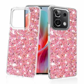 Husa silicon cu sclipici Xiaomi Redmi Note 13 Pro 5G   Poco X6 glitter Roz TSG