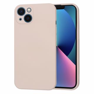 Husa spate iPhone 13 Silicon Roz Pudra cu Microfibra SoftFlex