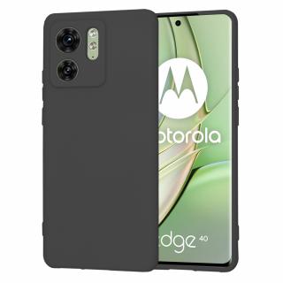 Husa spate Motorola Edge 40   Edge (2023) Silicon Negru cu Microfibra SoftFlex