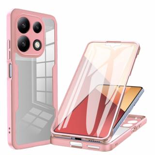 Husa Xiaomi Redmi Note 13 Pro 4G   Poco M6 Pro 4G 360 grade silicon TPU transparenta Roz