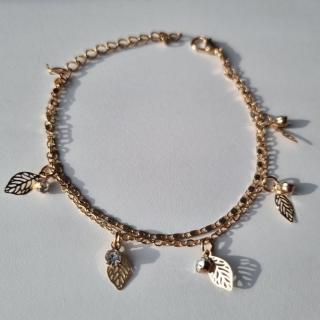 Bratara aurie charm Frunza de Mesteacan