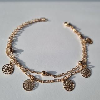 Bratara aurie cu charm Floarea Vietii