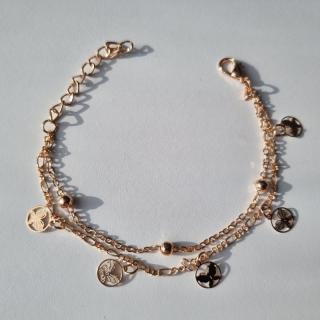 Bratara dama aurie cu charm fluture