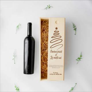 Cutie de vin personalizata Craciun fericit si La multi ani