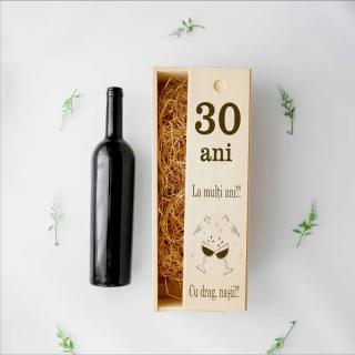 Cutie de vin personalizata - La multi ani 30 ani